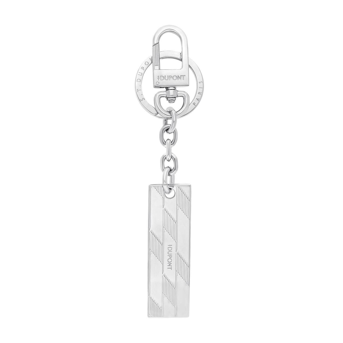 ST Dupont Accessories Keychain Monogram, Chrome, Ltd. Edt., Silver