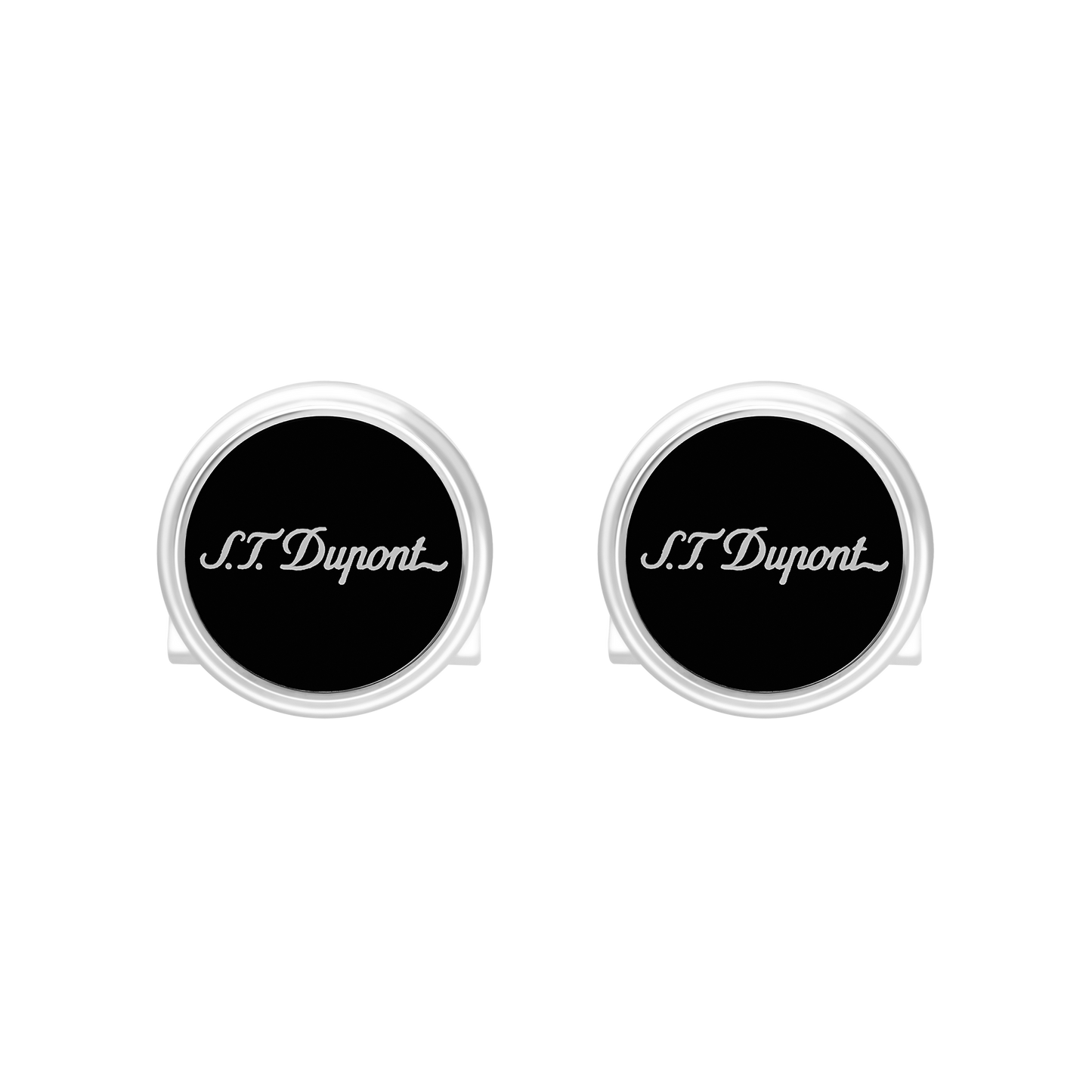 ST Dupont Accessories Manschettenknopf Cufflinks, Palladium, Schwarz