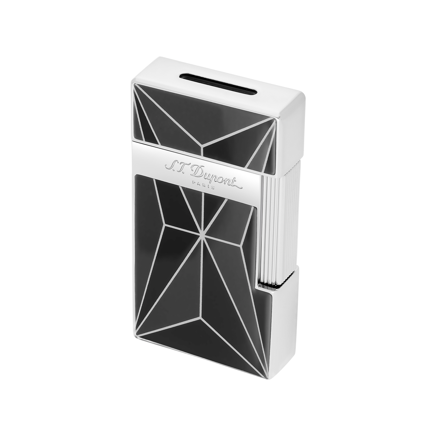 ST Dupont Feuerzeug Biggy Fire X, Palladium, Ltd. Edt., Schwarz