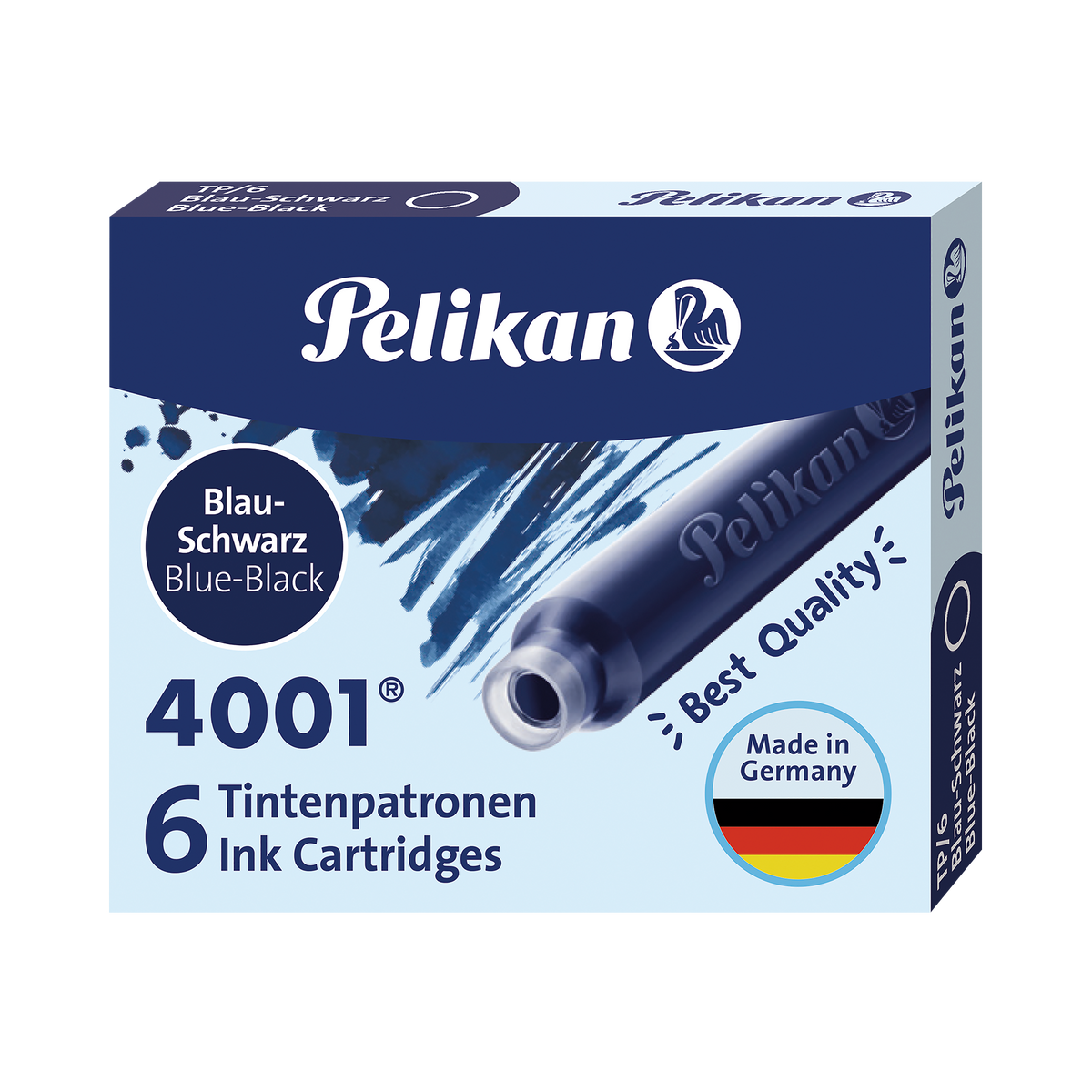 Pelikan Tintenpatronen 4001 TP/6, Blau-Schwarz