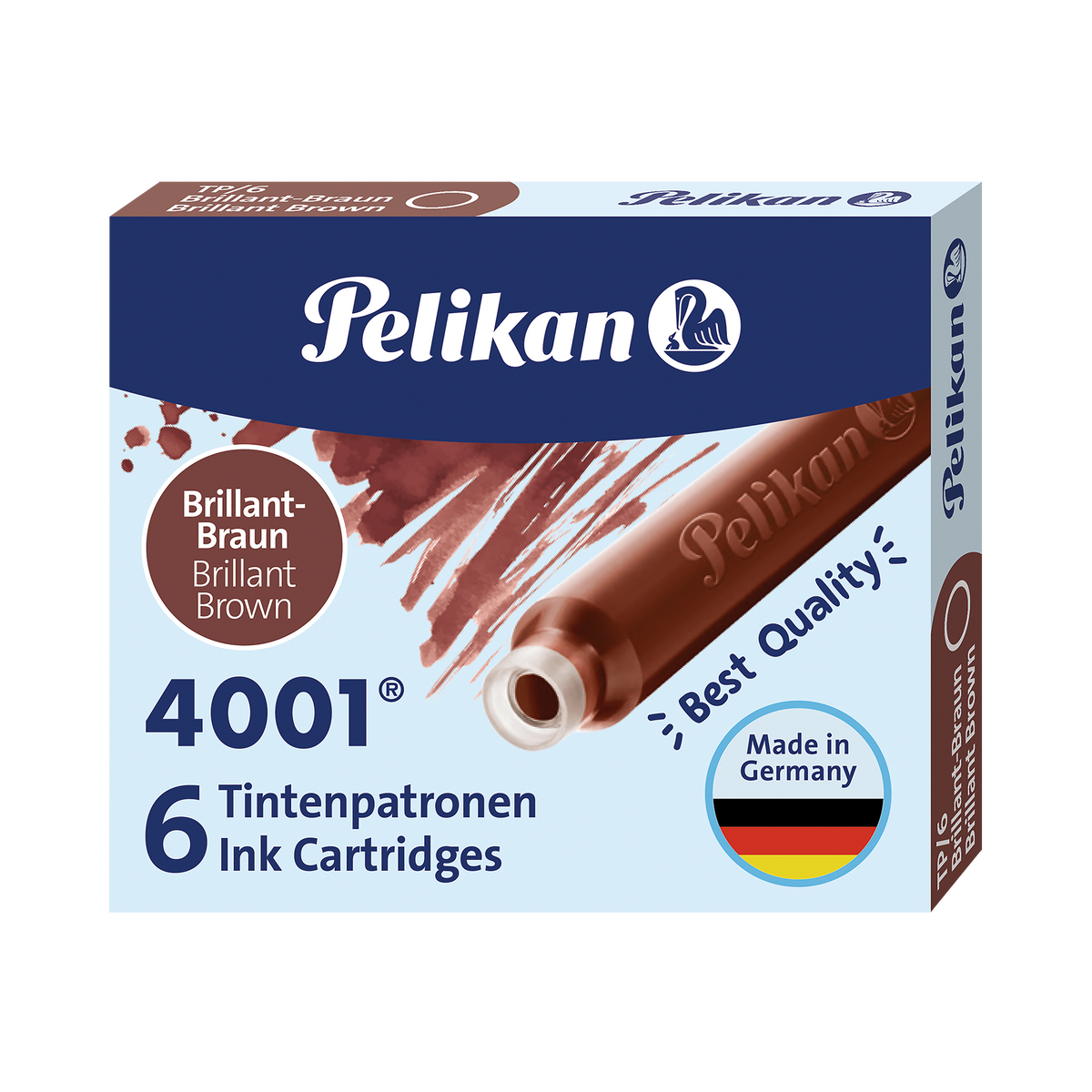Pelikan Tintenpatronen 4001, Brillant-Braun, 6 Stück
