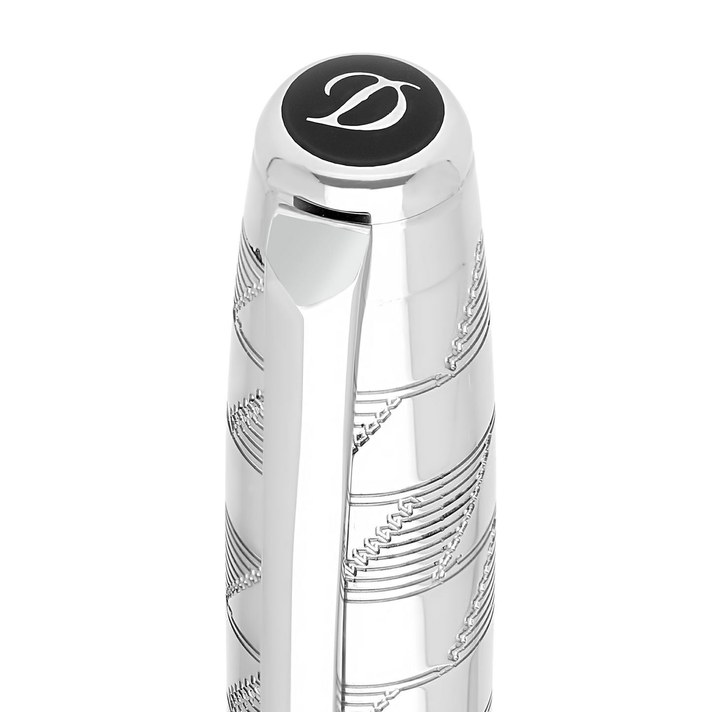 ST Dupont Fountain Pen Line D Eternity Monogram, Palladium, Ltd. Edt., Silver