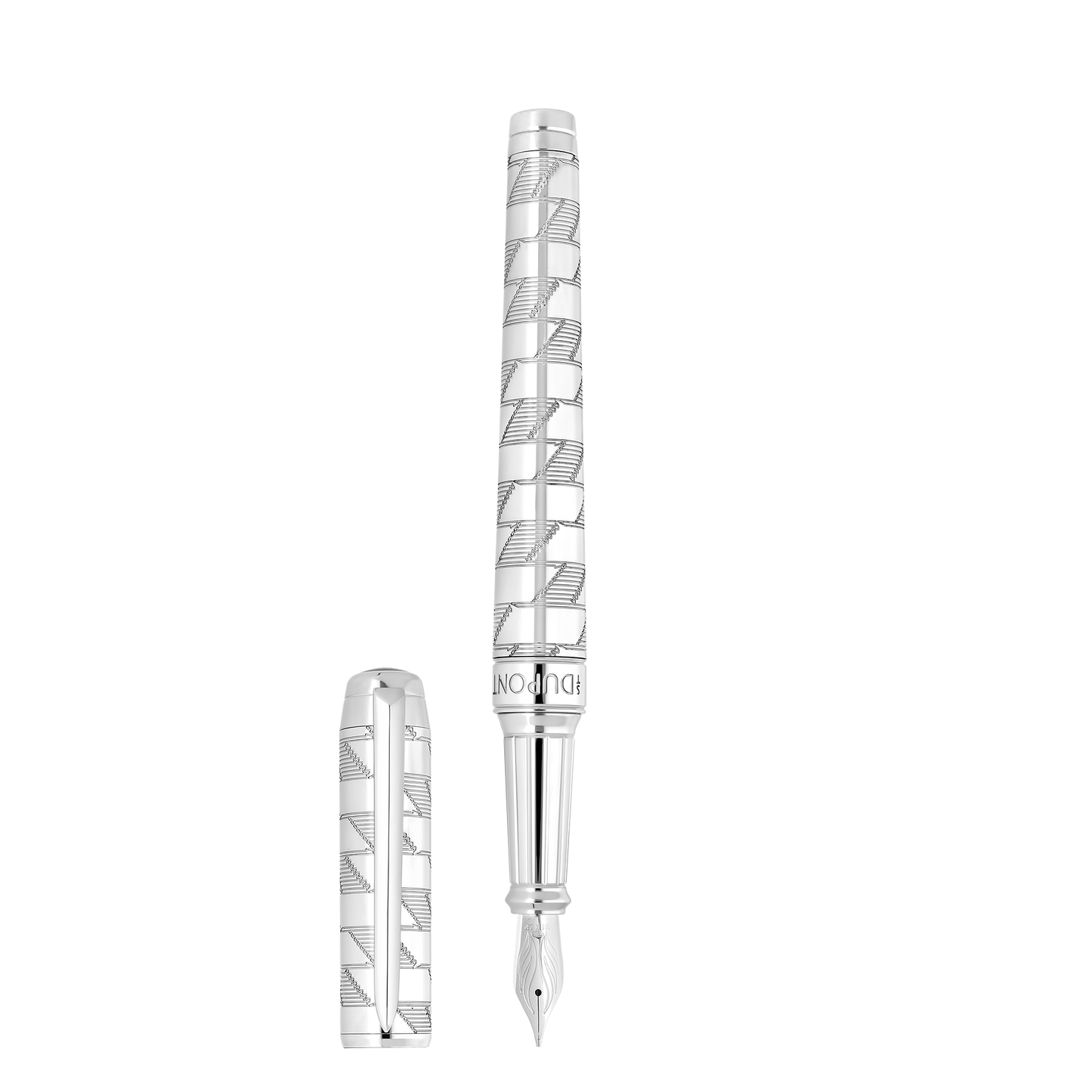 ST Dupont Fountain Pen Line D Eternity Monogram, Ltd. Edt., Silver