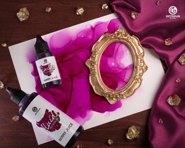 Octopus Fluids Alcohol Ink Alcohol Ink für Fluid Painting, Resin-Art und Mixed Media Violett BERRY JUICE 100 ml