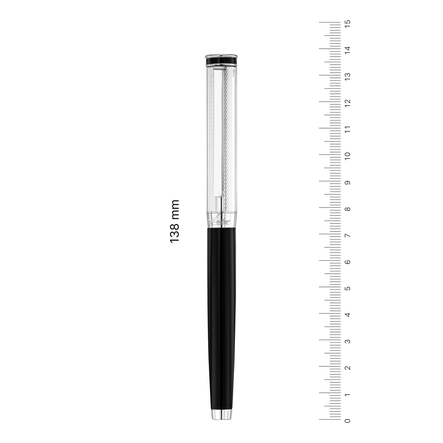 Waldmann, Fountain Pen Edelfeder, grain, lacquered, black