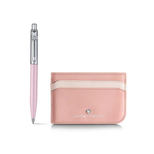 Sheaffer Geschenkset Emily in Paris Sentinel Pink, Kugelschreiber und Leder-Kartenetui