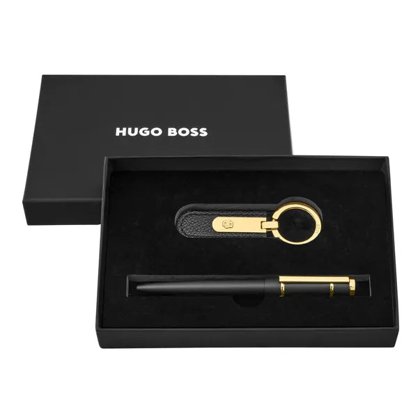 HUGO BOSS Schreibset Black, Kugelschreiber & Schlüsselring