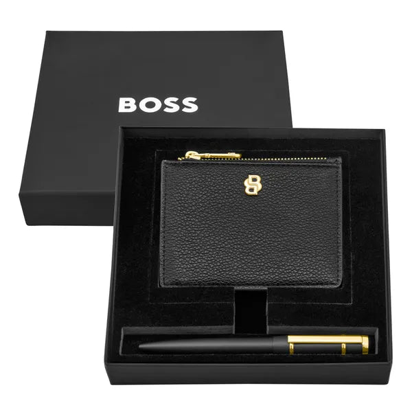 HUGO BOSS Schreibset, Black, Kugelschreiber & Visitenkartenetui