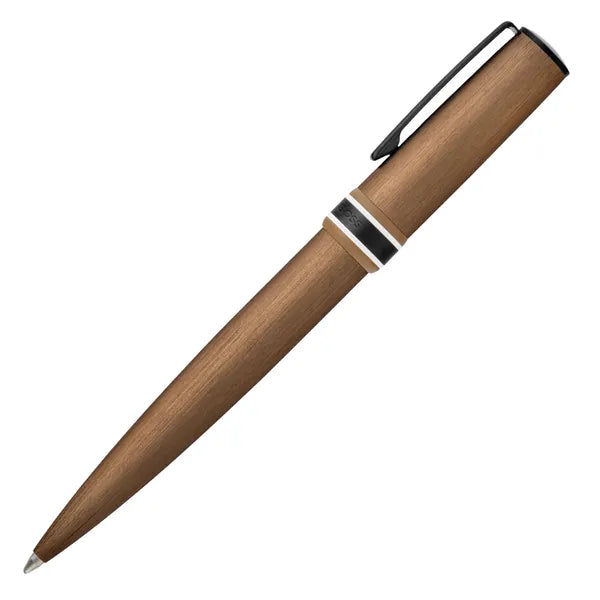 HUGO BOSS, Kugelschreiber, Arche Brushed Ring, Camel
