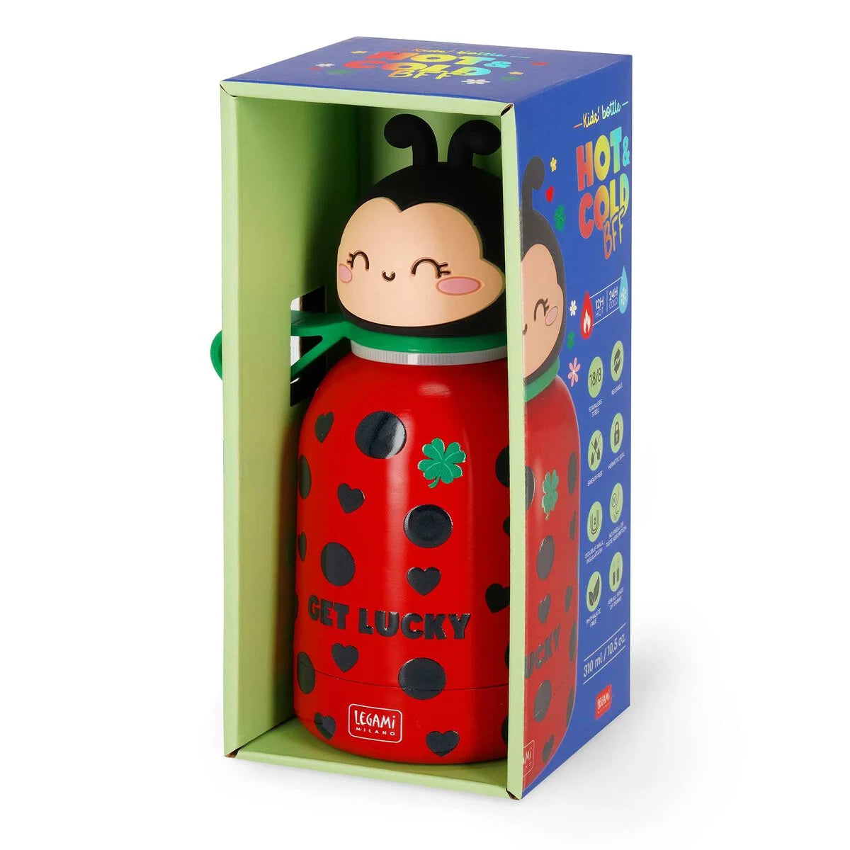 Legami Thermos Bottle, Hot&Cold BFF, Ladybug