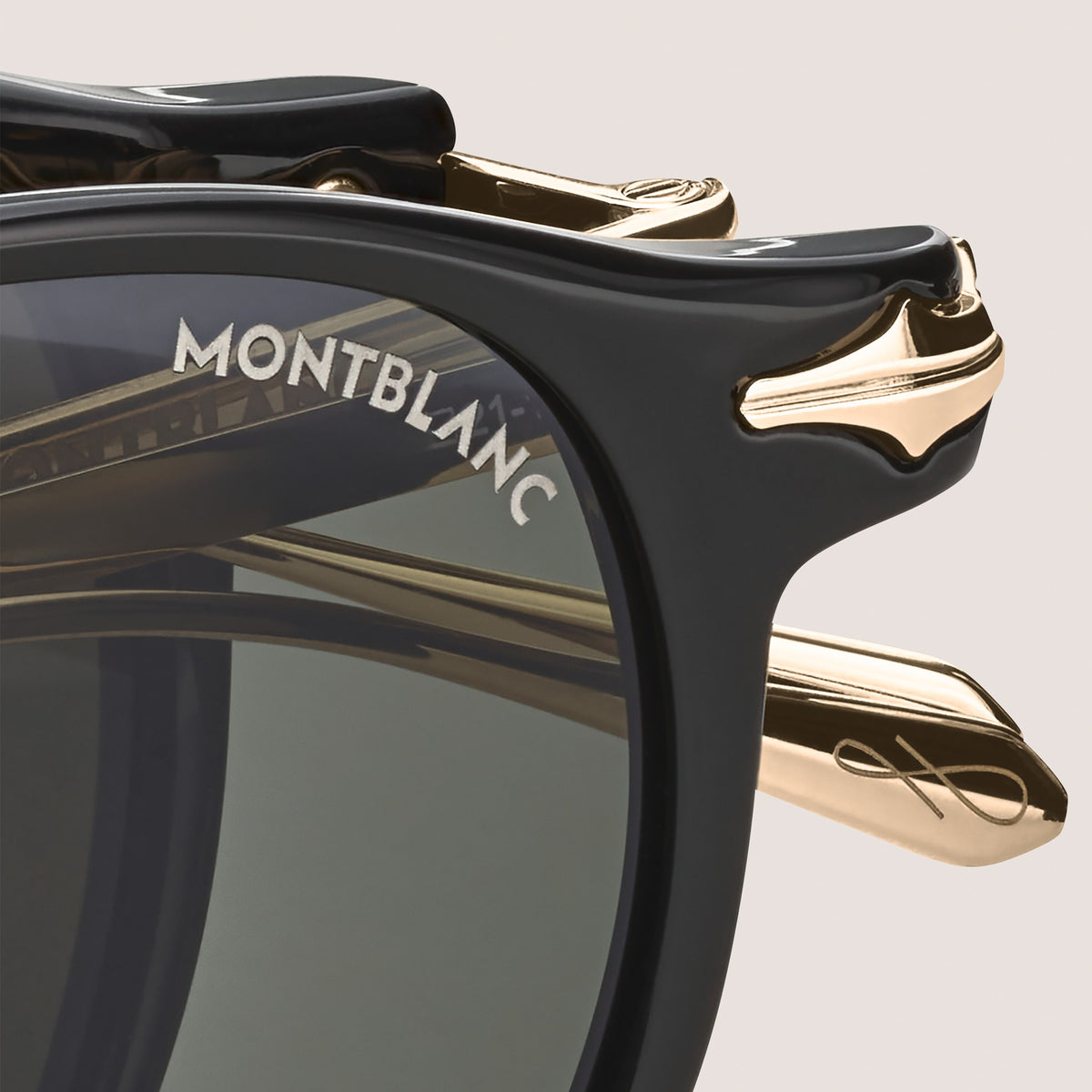 Montblanc Ovale faltbare Sonnenbrille mit schwarzem Spritzgussrahmen – Ansicht 3