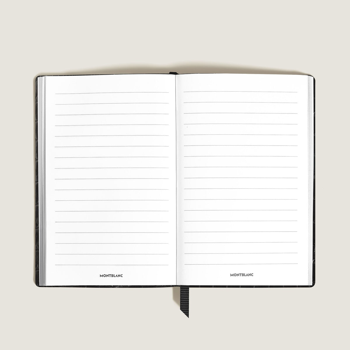 Montblanc Kleines Notizbuch aus Leder mit Krokoprägung Linierte Seiten – Ansicht 2