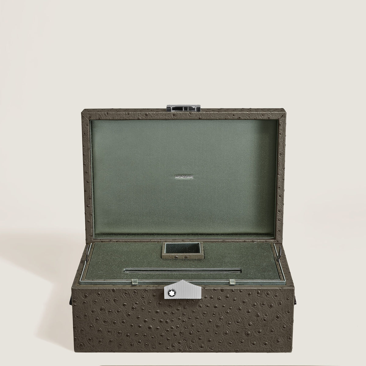 Montblanc Sammler Box für Schreibgeräte aus Leder mit Straußenprägung – Ansicht 2