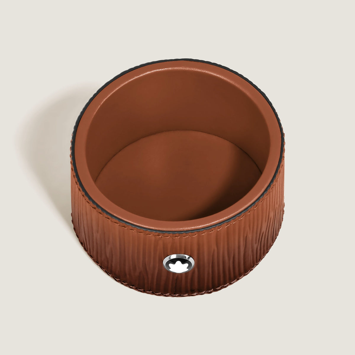 Montblanc Kleine runde Schreibtischablage aus Corteccia Leder mit Sfumato Effekt – Ansicht 2