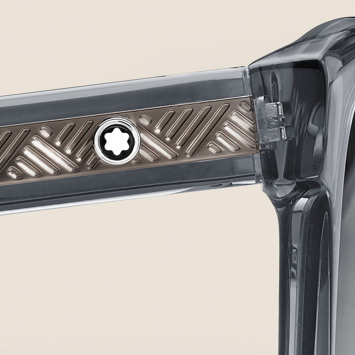 Montblanc Eckige Sonnenbrille mit grauer Kunststofffassung – Ansicht 3