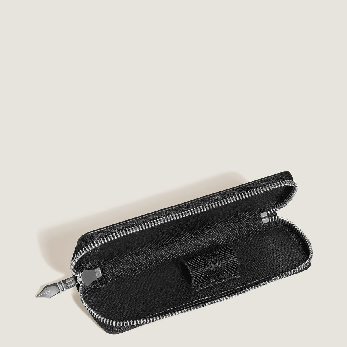 Montblanc Etui für 1 Schreibgerät mit Reißverschluss aus Sartorial Leder – Schwarz – Ansicht 6