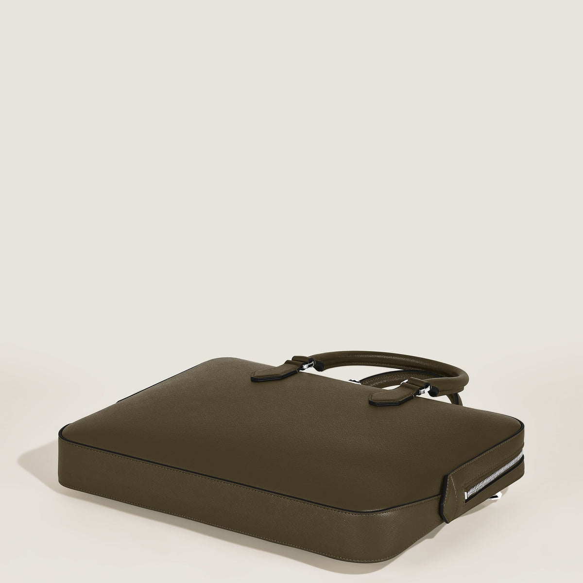 Montblanc Flache Schreibmappe aus Sartorial Leder – Khaki – Ansicht 8