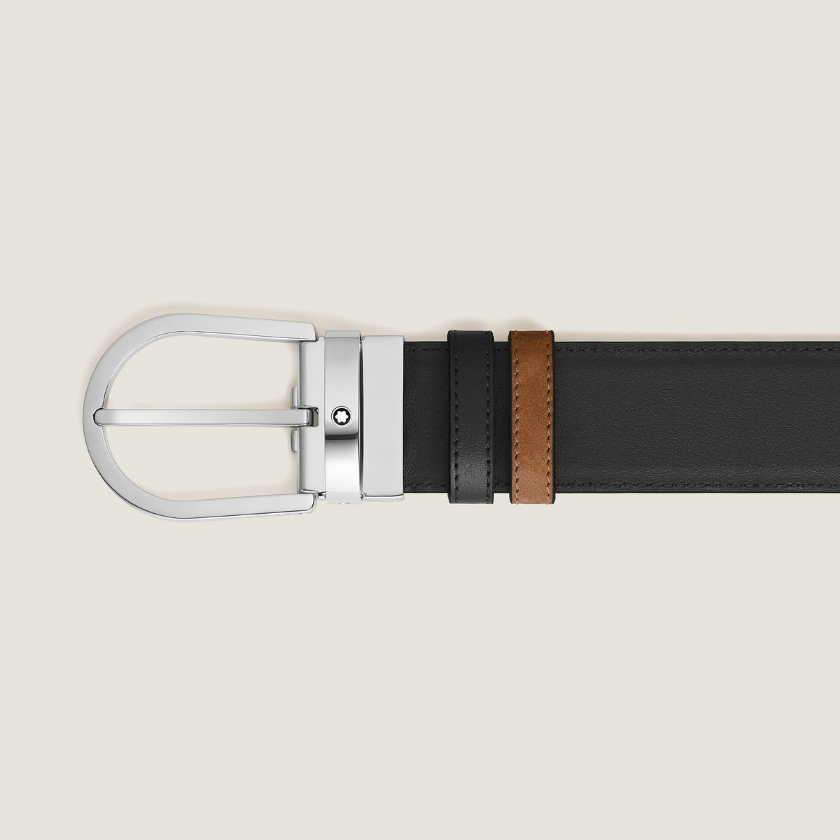 Montblanc Wendbarer Gürtel mit hufeisenförmiger Schließe 35 mm aus Wildleder (MB222171) – Ansicht 3
