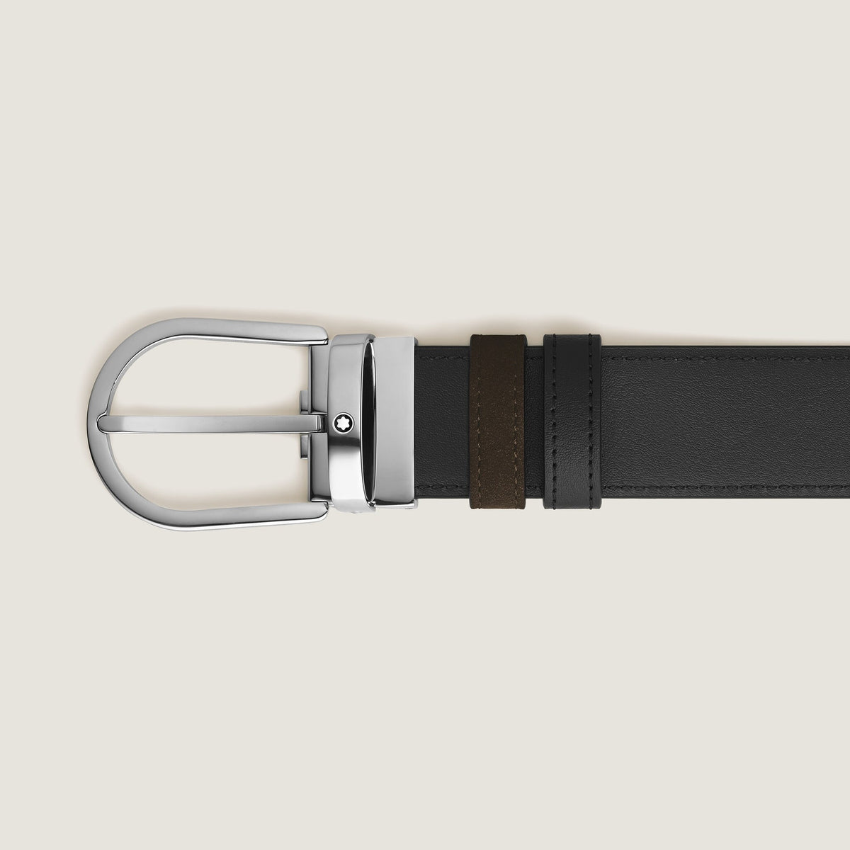 Montblanc Wendbarer Gürtel mit hufeisenförmiger Schließe 35 mm aus Wildleder (MB222407) – Ansicht 3