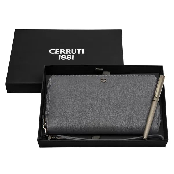 CERRUTI 1881 Schreibset Jefferson (Tintenroller & Reisebrieftasche)