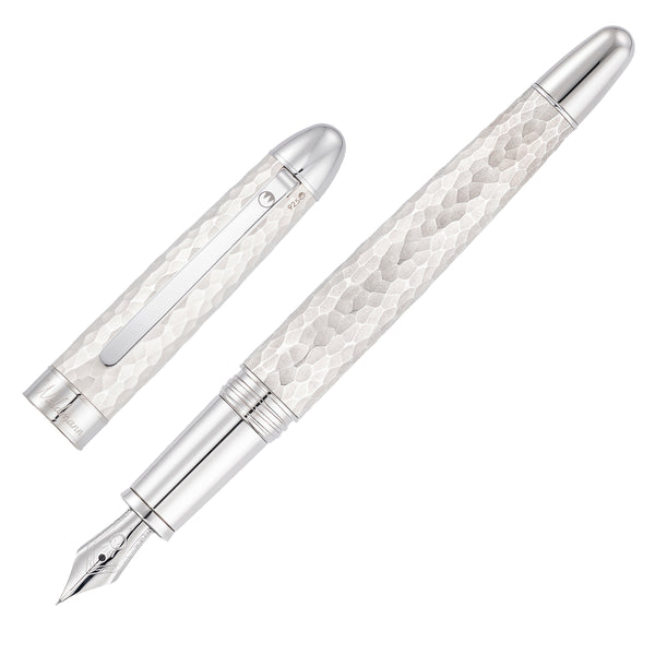 Waldmann Füllhalter Impact, Sterlingsilber Hammerschlag, Stahlfeder