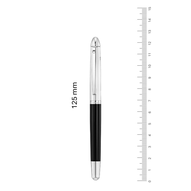 Waldmann, Pocket Fountain Pen, Lines, lacquered, black