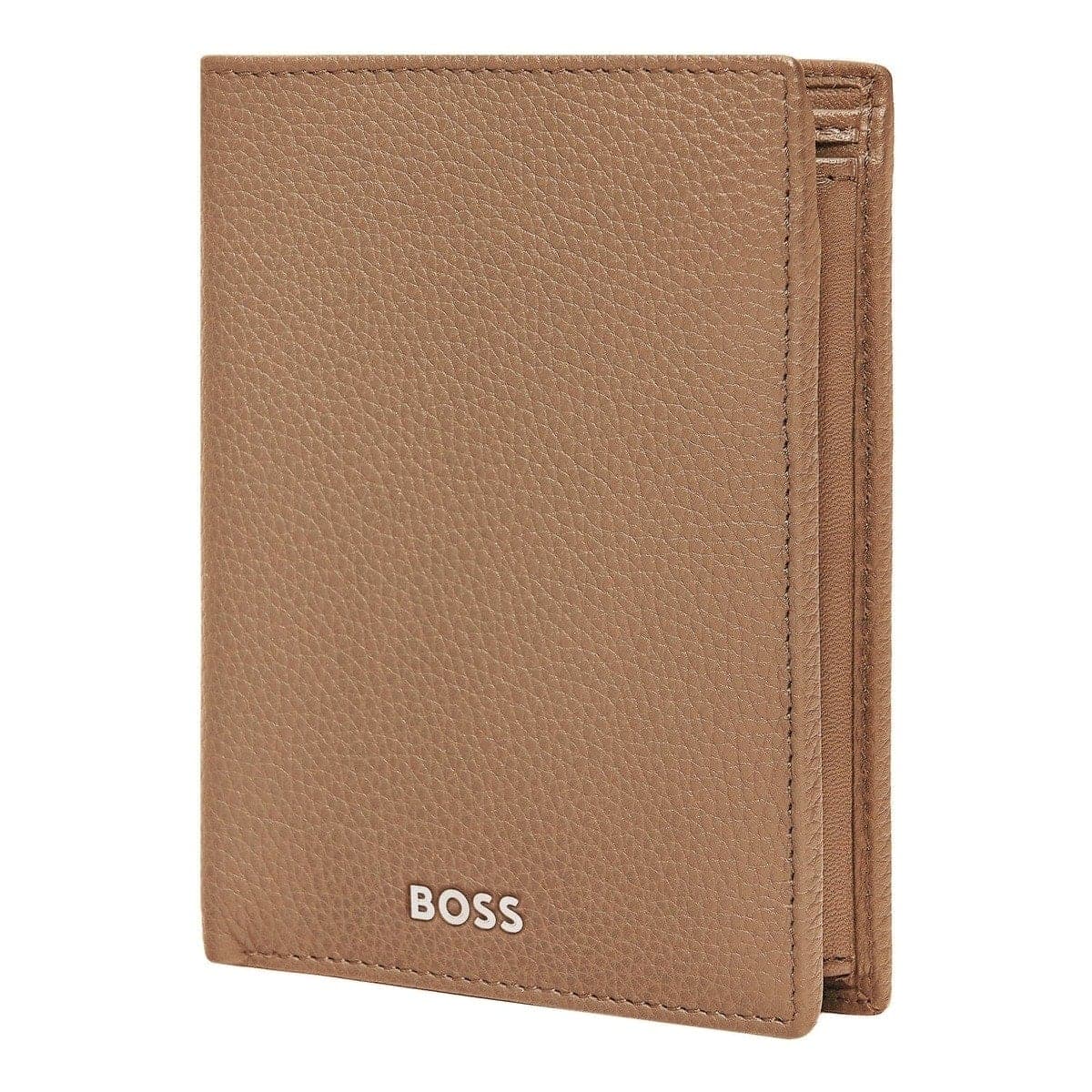 HUGO BOSS, Credit Card Holder, Classic Grained, Camel
