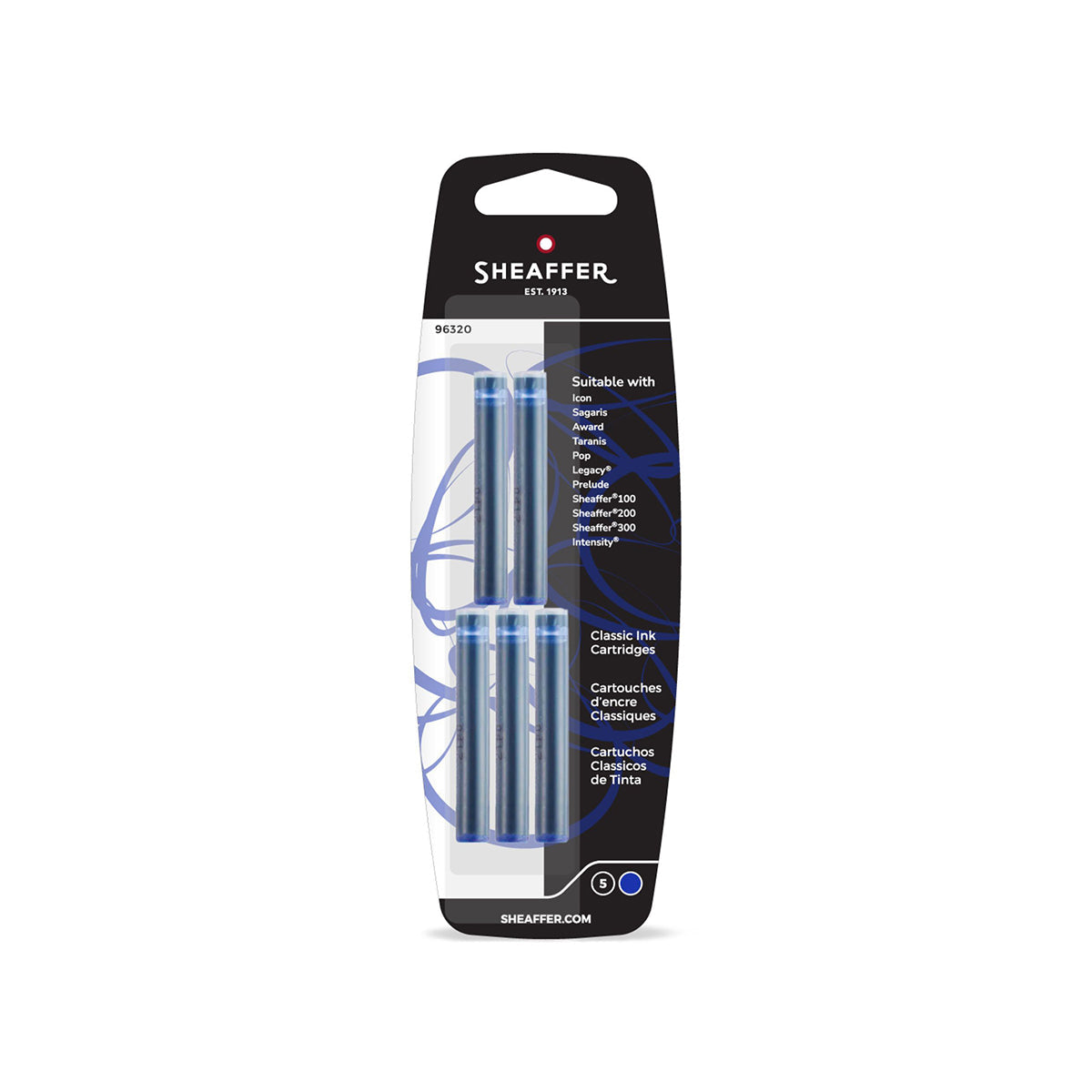 Sheaffer Ink Cartridge, 5 pcs., Blue