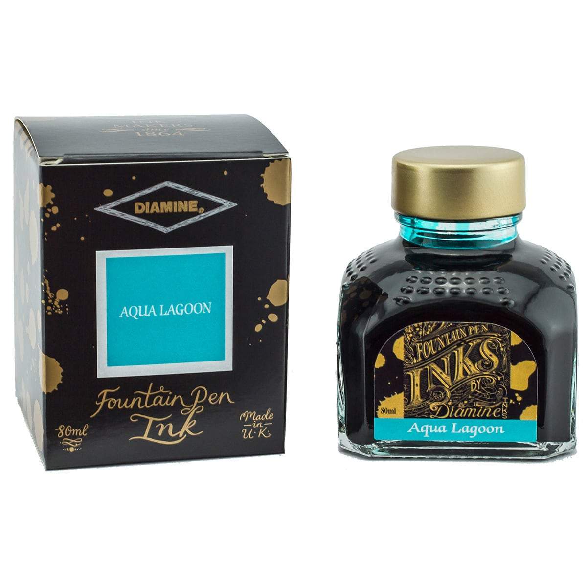 Diamine, Tintenglas, 80 ml, Aqua Lagoon-1