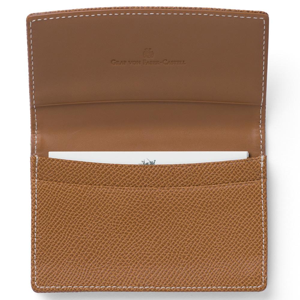 Graf von Faber-Castell, Visitenkartenetui, Cognac, genarbt-2