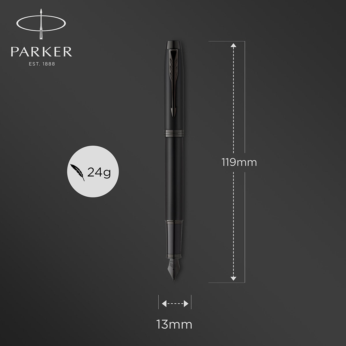 Parker Füller Parker IM Achromatic Mattschwarz PVD-7