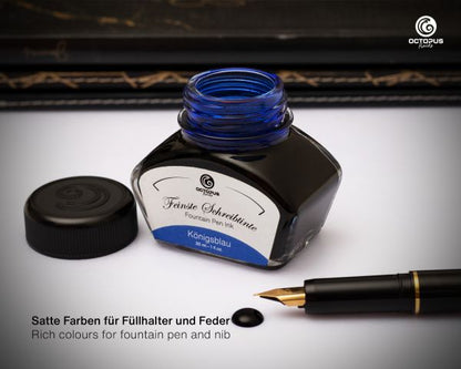 Octopus Fluids Fountain Pen Ink Set Classic Royal Blue Erasable with Converter