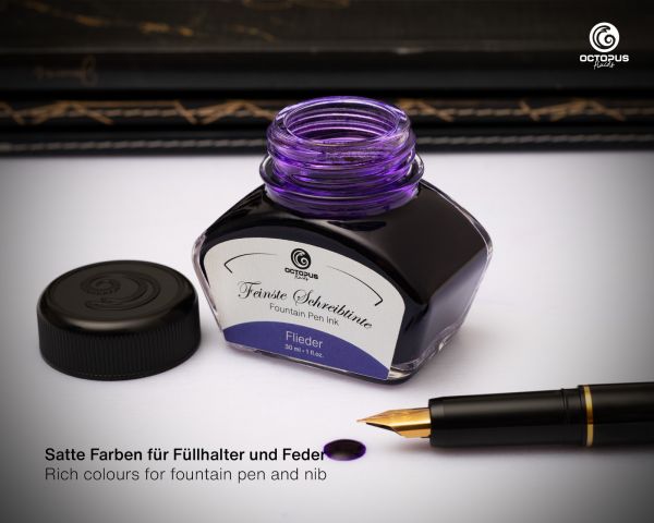 Octopus Fluids Classic Fountain Pen Ink Lilac with Converter