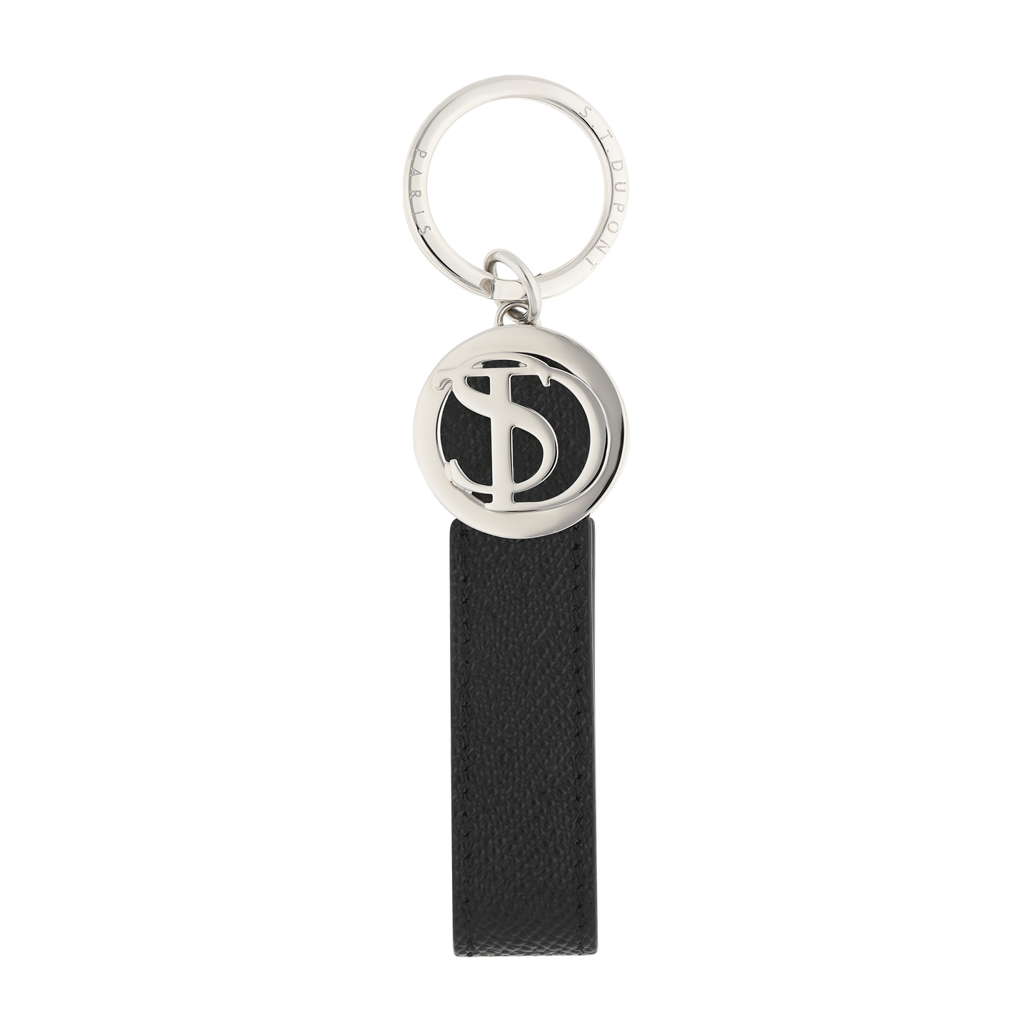 ST Dupont Accessories Keychain Iconic, Palladium, Black