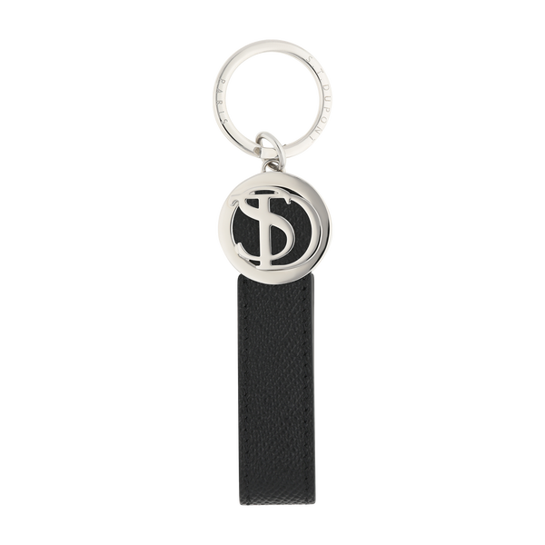 ST Dupont Accessories Schlüsselanhänger Iconic, Palladium, Schwarz