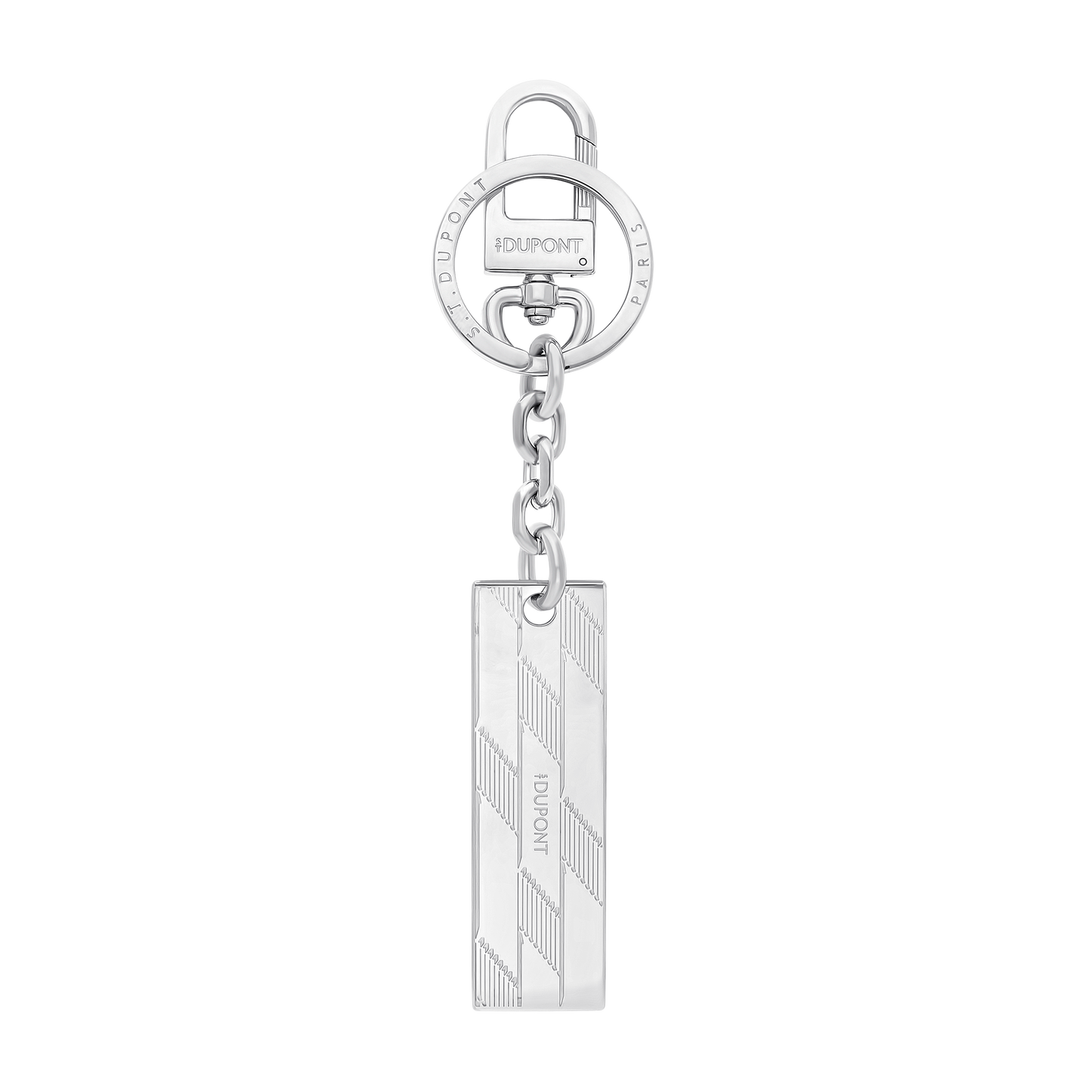 ST Dupont Accessories Keychain Monogram, Chrome, Ltd. Edt., Silver