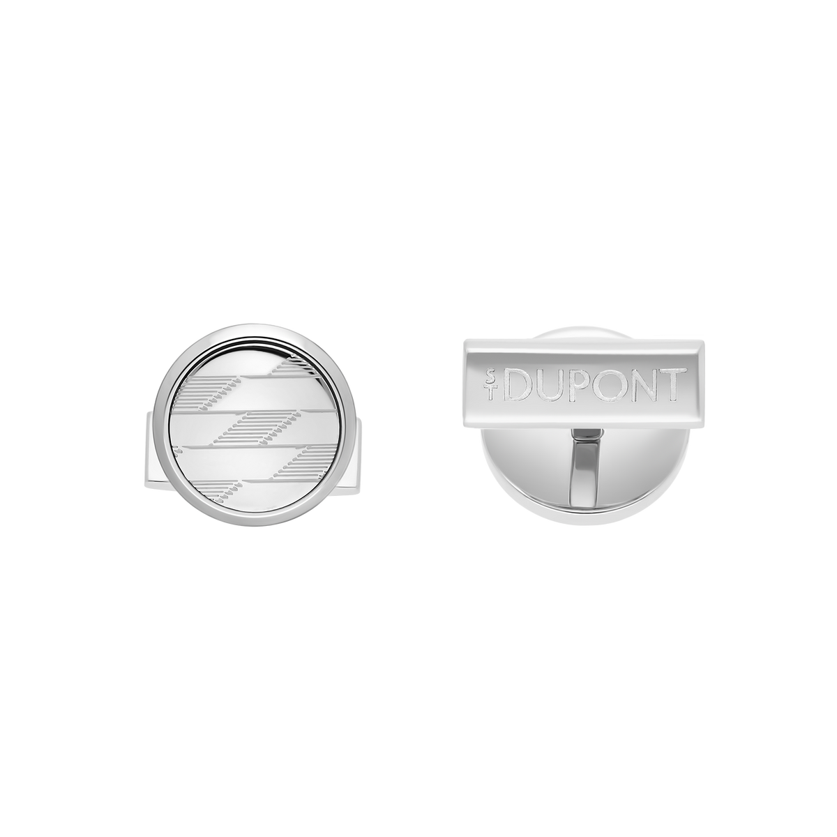 ST Dupont Accessories Manschettenknopf Monogram, Chrom, Ltd. Edt., Silver