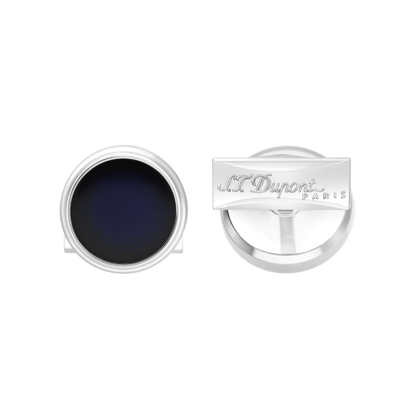 ST Dupont Accessories Manschettenknopf Cufflinks, Palladium, Ltd. Edt., Blau