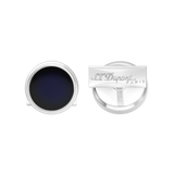ST Dupont Accessories Manschettenknopf Cufflinks, Palladium, Ltd. Edt., Blau