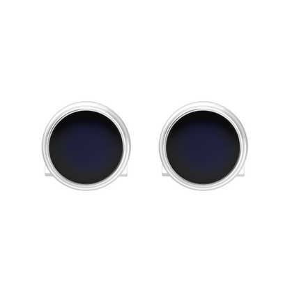 ST Dupont Accessories Manschettenknopf Cufflinks, Palladium, Ltd. Edt., Blau