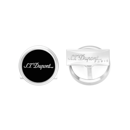 ST Dupont Accessories Manschettenknopf Cufflinks, Palladium, Schwarz