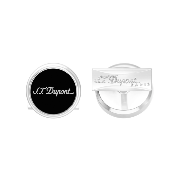 ST Dupont Accessories Manschettenknopf Cufflinks, Palladium, Schwarz