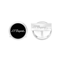 ST Dupont Accessories Manschettenknopf Cufflinks, Palladium, Schwarz