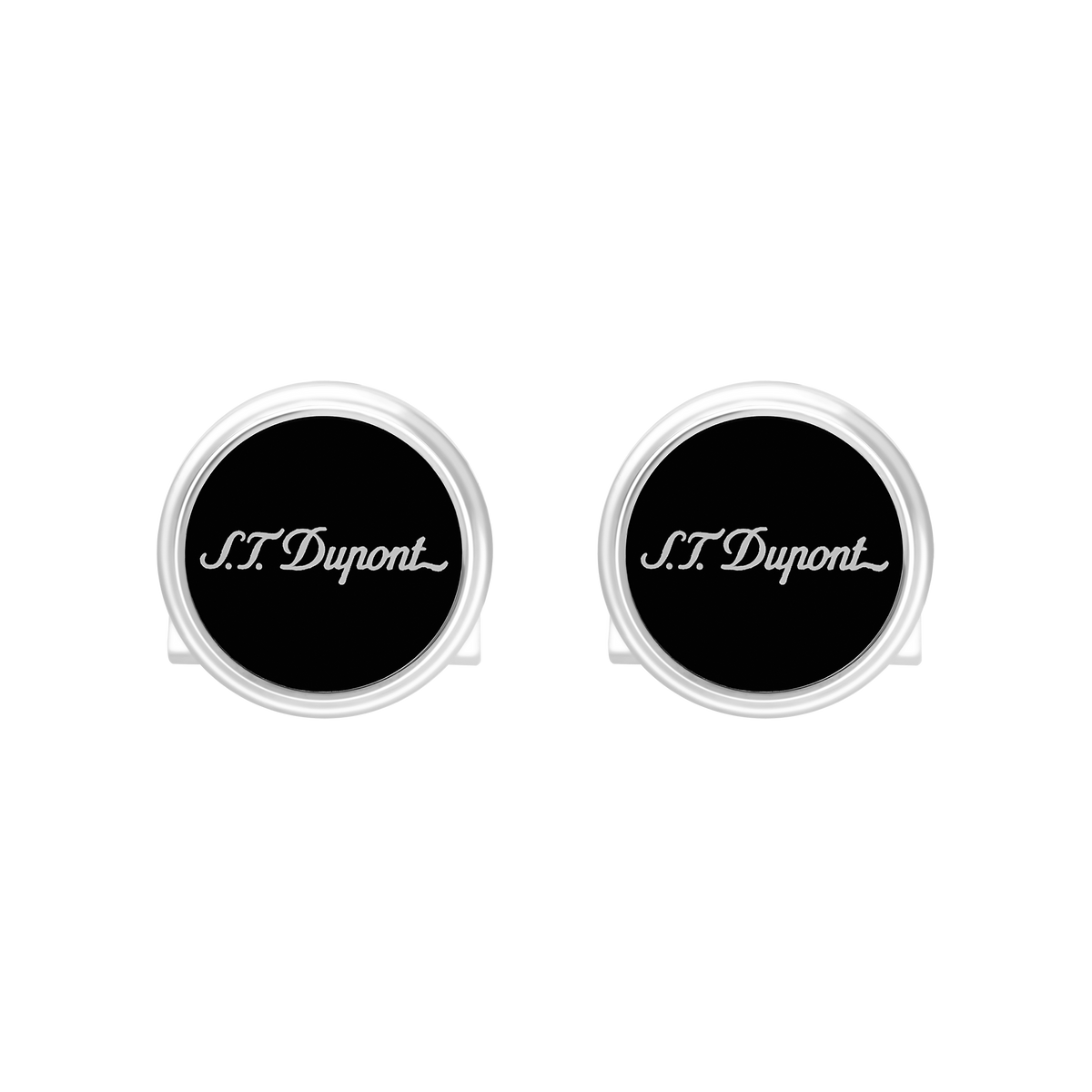 ST Dupont Accessories Manschettenknopf Cufflinks, Palladium, Schwarz
