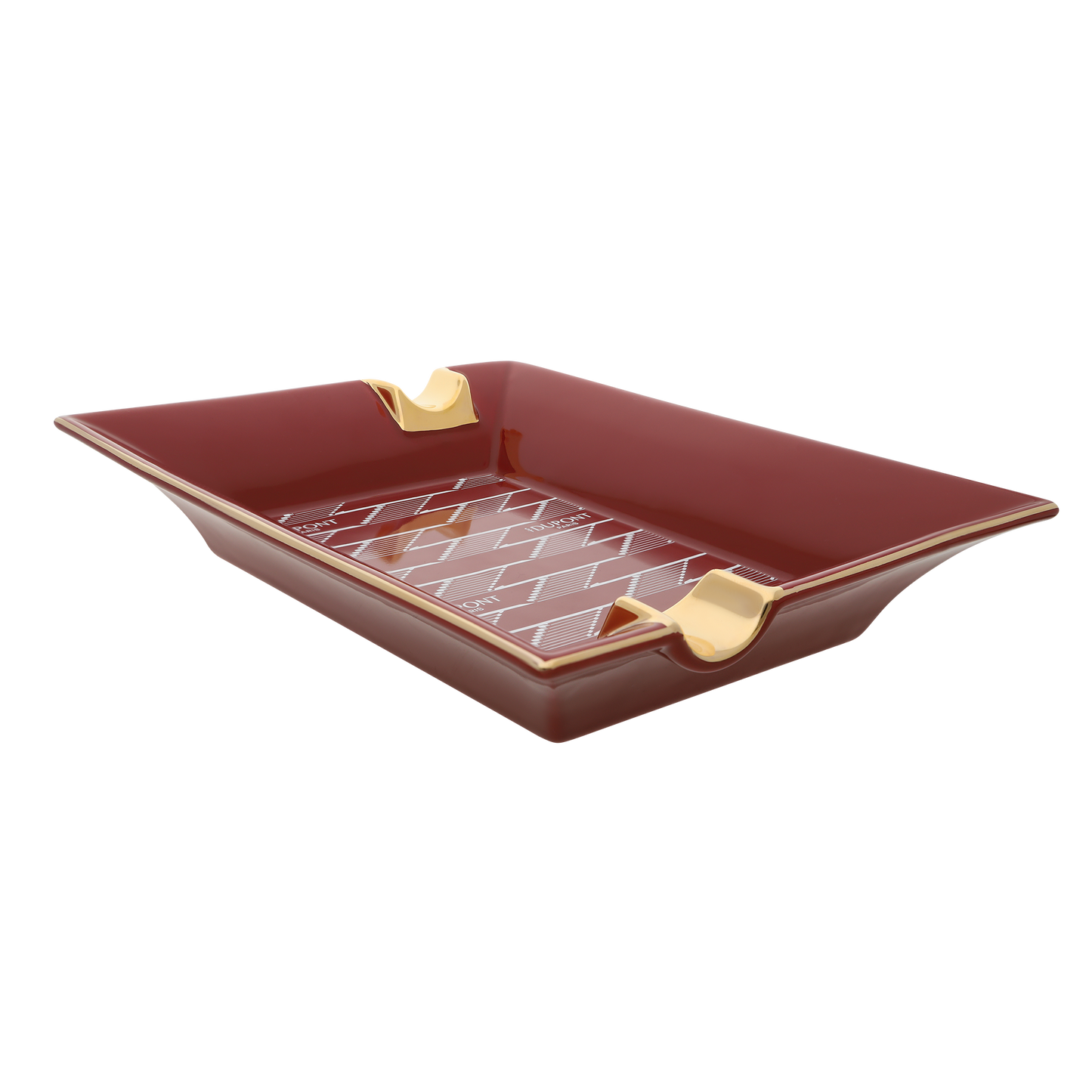ST Dupont Accessories Ashtray Monogram, Ltd. Edt., Burgundy