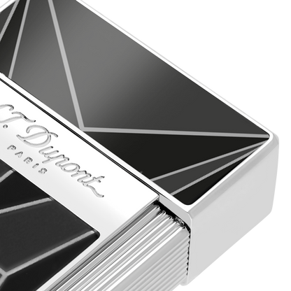 ST Dupont Feuerzeug Biggy Fire X, Palladium, Ltd. Edt., Schwarz