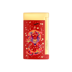 ST Dupont Feuerzeug Slim 7 Dragon, Ltd. Edt., Burgundy
