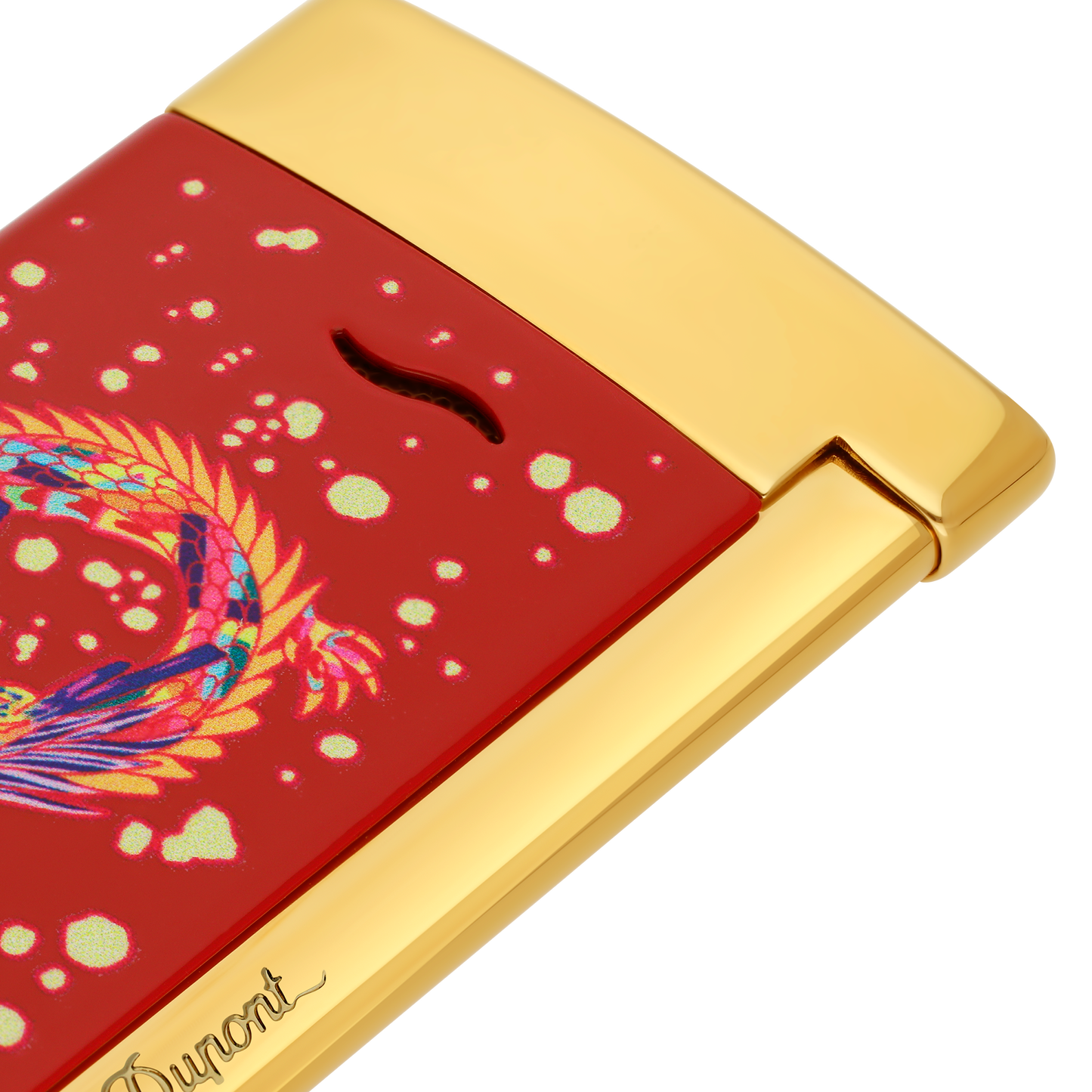 ST Dupont Feuerzeug Slim 7 Dragon, Ltd. Edt., Burgundy