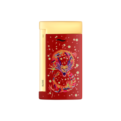ST Dupont Feuerzeug Slim 7 Dragon, Ltd. Edt., Burgundy