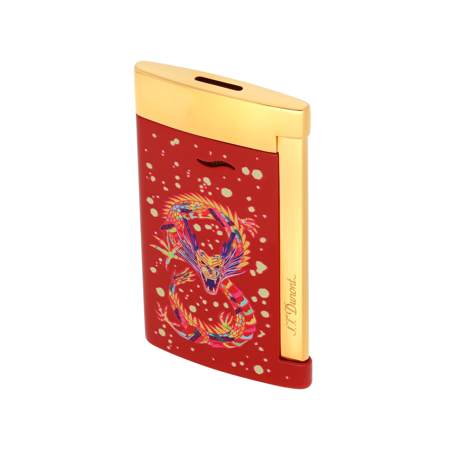 ST Dupont Feuerzeug Slim 7 Dragon, Ltd. Edt., Burgundy